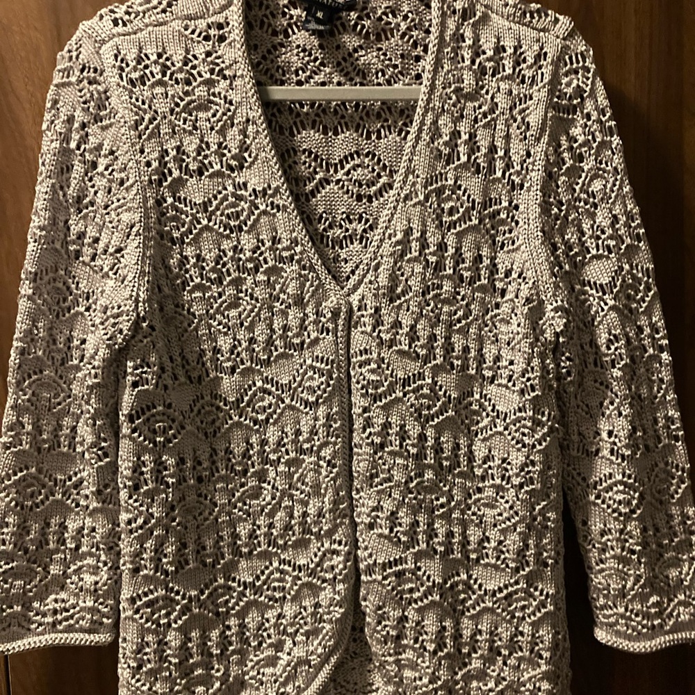 Jones New York crocheted sweater. Excellent condition